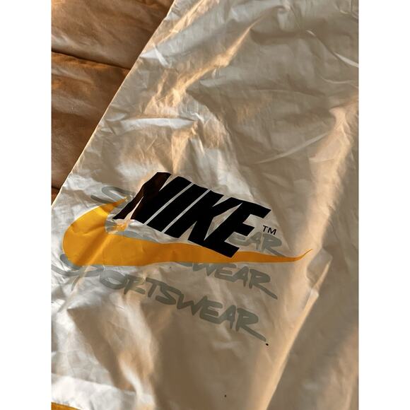 Vtg Nike Pants Mens XL White Yellow Track Windbreaker Jogger Cargo Swoosh - Picture 2 of 13